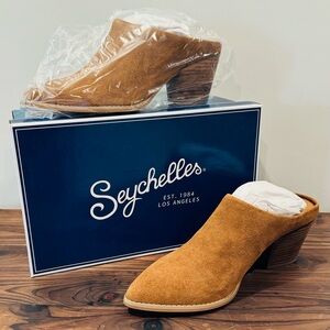 Seychelles rust suede heels; size 9; slide on heeled booties